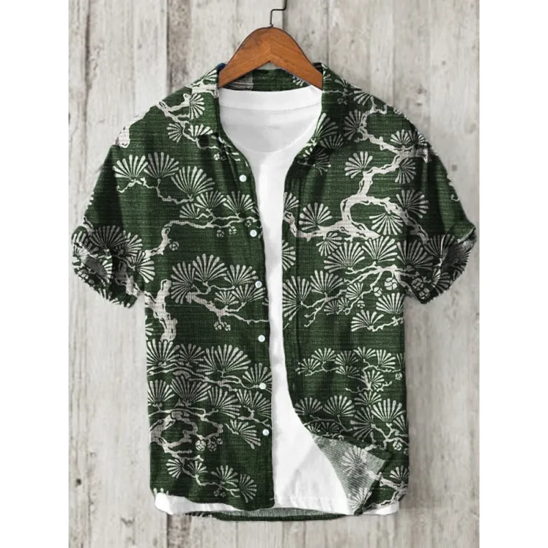 New Casual Printed Hawaiian Shirt Men