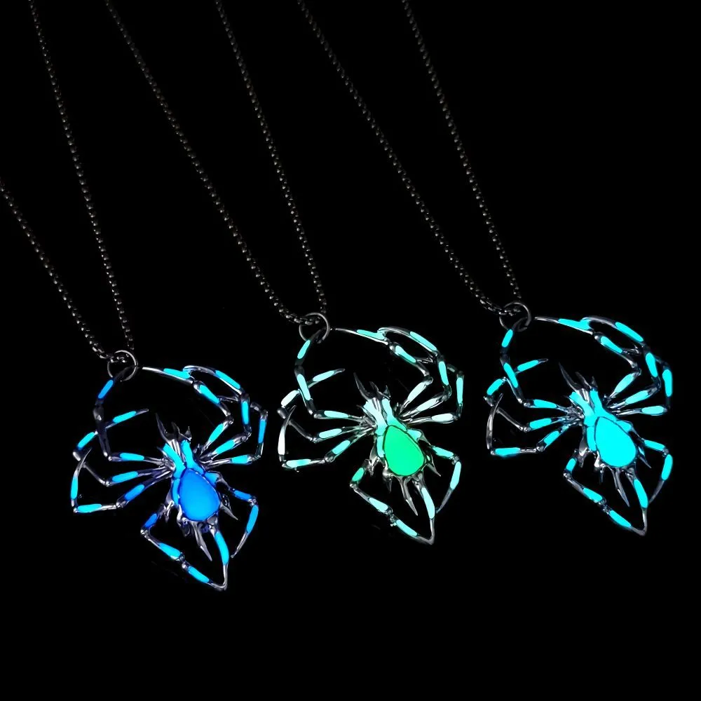 Halloween Creative Stereo Luminous Spider Necklace Jewerly Glowing Night Fluorescence Antique Vintage Glow In The Dark For Men Women Gift Party Halloween Day Club - Image 10
